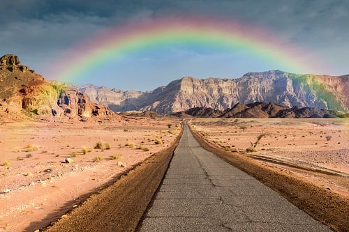 road in timan national park in south israel near eilat