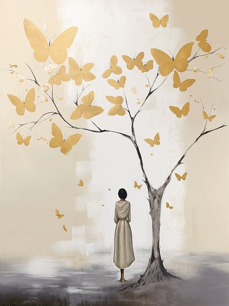 Japandi, Butterfly Tree II by Caroline Guerain
