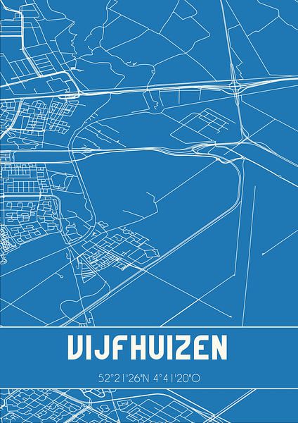 Blueprint | Map | Vijfhuizen (North Holland) by Prints of Place