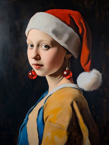 Meisje met kerstmuts