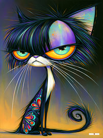 Boze zwarte kat - poes
