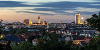 Leipzig Stadtpanorama im Sonnenuntergang von Frank Herrmann Miniaturansicht