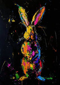 Peinture d'un lapin coloré
