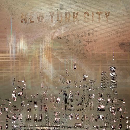 MODERN ART New York City Skylines | gold