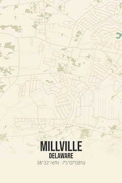 Vintage landkaart van Millville (Delaware), USA. van Rezona