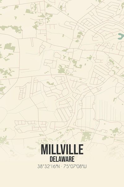 Carte ancienne de Millville (Delaware), Etats-Unis. par Affiches de lieux