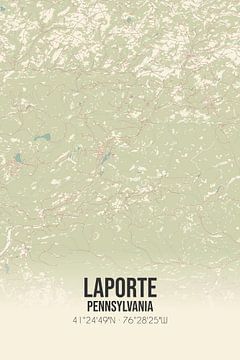 Vintage landkaart van Laporte (Pennsylvania), USA. van MijnStadsPoster