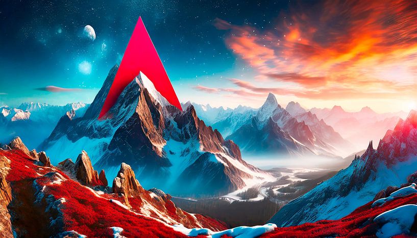 Montagnes avec neige et nuages par Mustafa Kurnaz