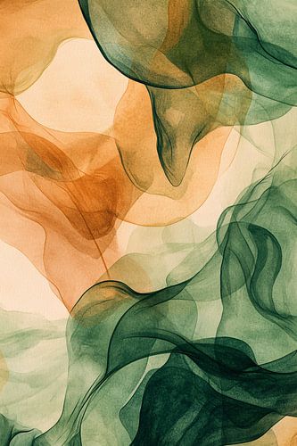 Aquarelle abstraite aux tons de terre