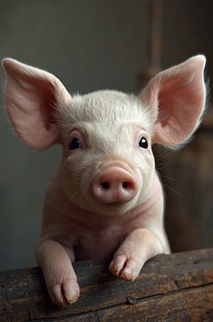 Close-up of a piglet by Bo Valentino