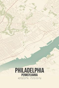 Vintage map of Philadelphia (Pennsylvania), USA. by Rezona