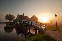Zaanse Schans cottages in the mist
