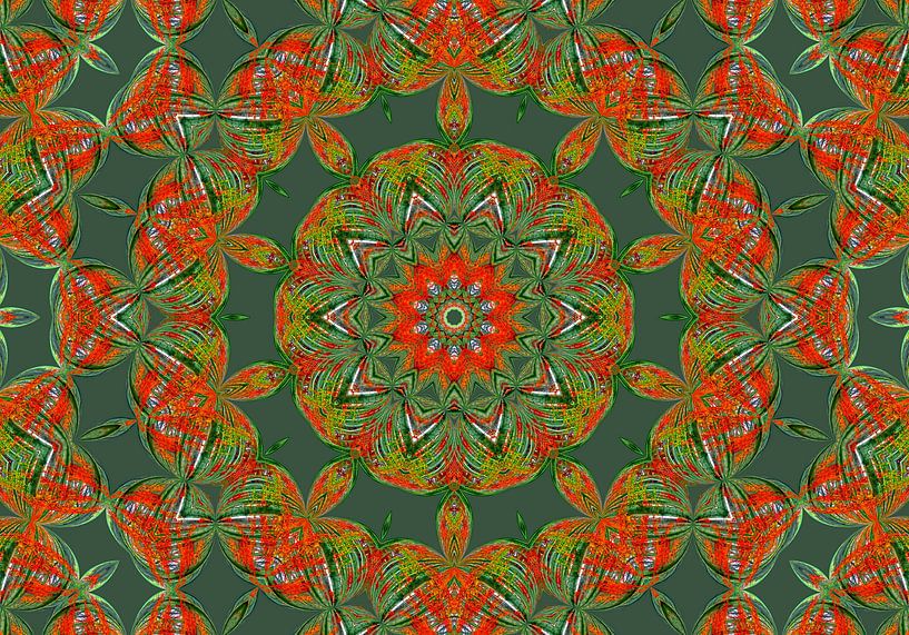 Rosetta in Green (Mandala in Groen) van Caroline Lichthart