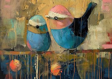 Vogels van Abstract Schilderij