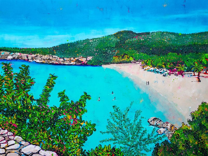 Strand Grote Knip Curaçao van Happy Paintings / Renata Rolefes