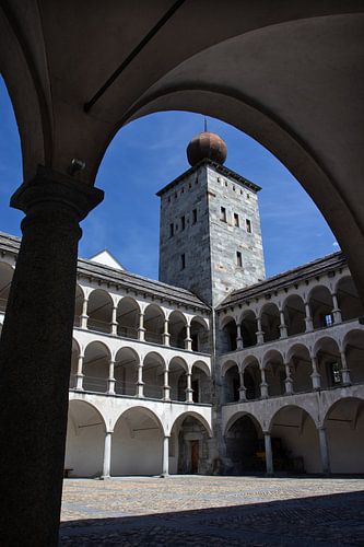 Hof des Stockalperpalastes, Brig-Glis, Schweiz