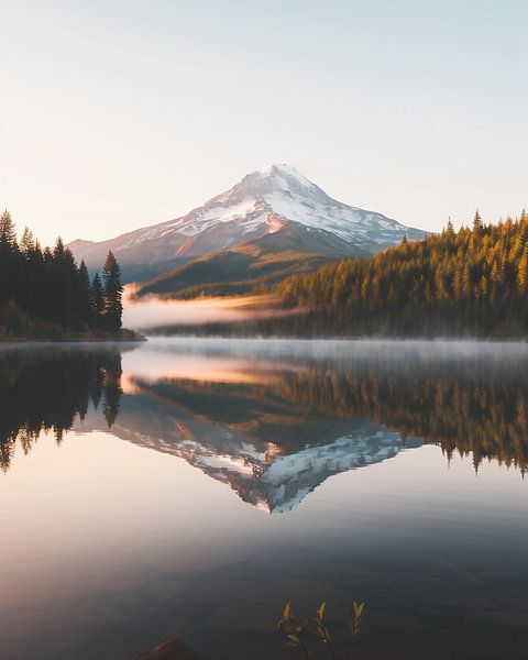 Berge küssen Trilliums Wasser von fernlichtsicht