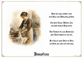 Femme au foyer – Illustration de corporation accompagnée d'un poème sur Marcus Achberger
