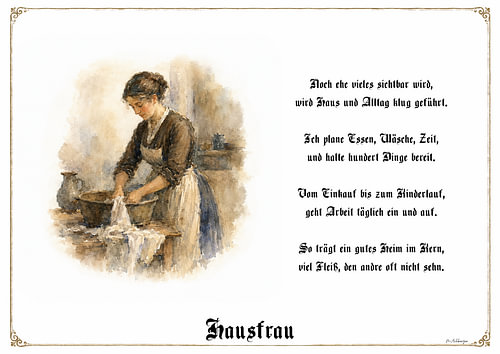 Housewife – Guild painting with a poem