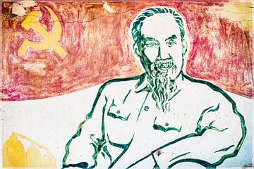 Murale de Ho Chi Minh au Vietnam sur Ron van der Stappen