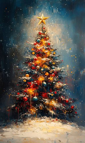 Christmas tree | Christmas tree with gold star