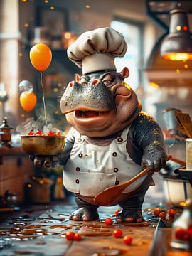 Nijlpaard humor - De baas kookt hier van Max Steinwald