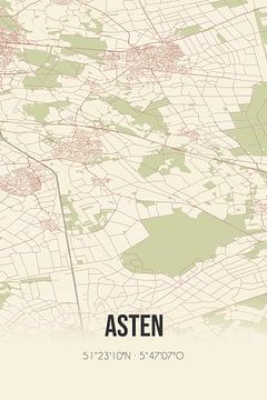 Vieille carte d'Asten (Brabant du Nord) sur Rezona