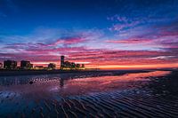 Morning red on the beach