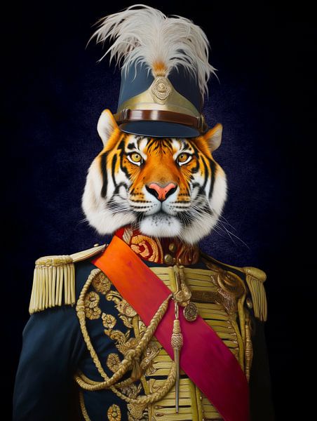 Imposing tiger admiral in splendid gala uniform Portrait by MArt