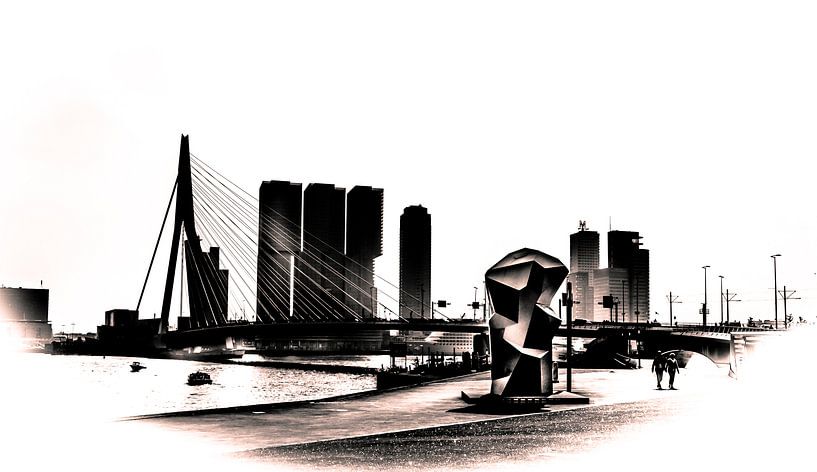 Silhouet Erasmusbridge at Rotterdam von Henry van Schijndel