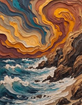 Spetterende golven van Jordan Fenix Gallery