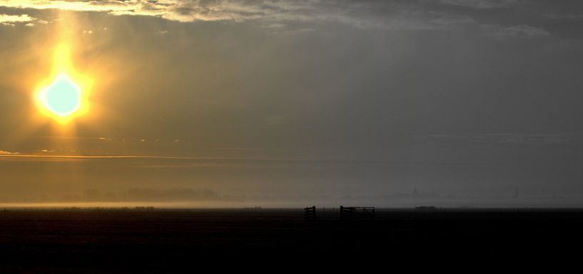 zonsopgang noord-hollands polder landschap von Sanne Willemsen
