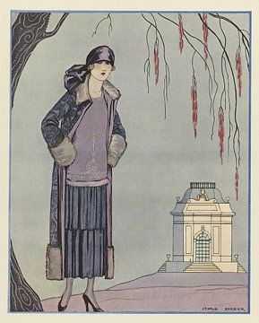 George Barbier - Le Belvédère ; Robe-Manteau, de Worth (1924) van Peter Balan