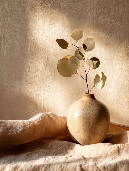 Rest in ceramic and leaf by Vlindertuin-Art
