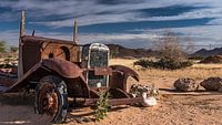 Namibian plain with wreckage