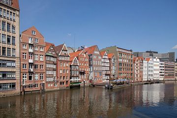 Historische herenhuizen in de Deichstraße, Nikolaifleet, Hamburg, Duitsland van Torsten Krüger