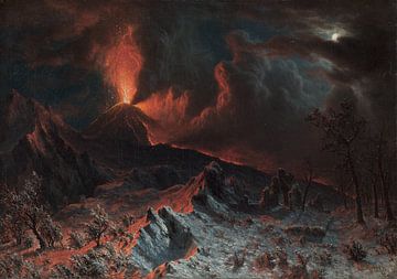 Vesuvius bij middernacht, Albert Bierstadt, 1868 van Atelier Liesjes