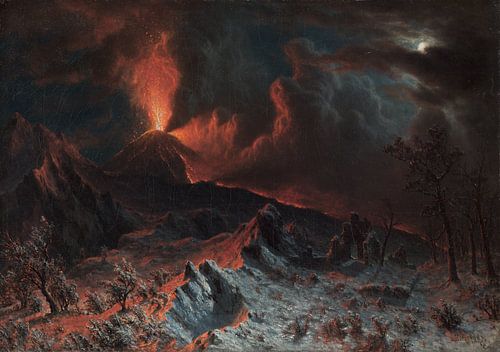 Vesuvius bij middernacht, Albert Bierstadt, 1868