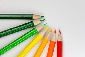 Conceptuele kleurpotloden als energielabel kleuren