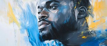 Lost in thought - colourful portrait art by Poster Art Shop