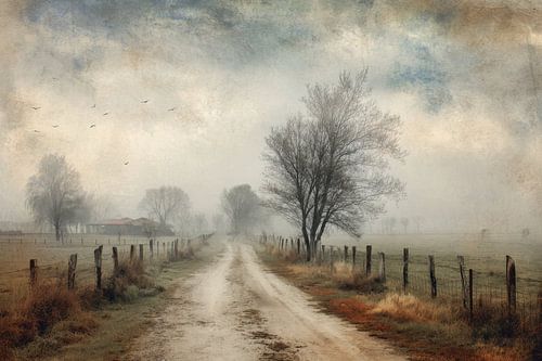 Polderlandschap - Beige Mistige Fotografie