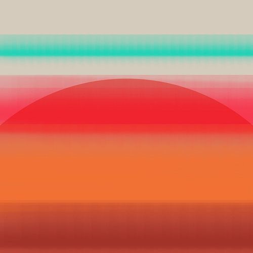 Neon kunst. Kleurrijk minimalistisch geometrisch abstract in terra, oranje, rood, groen