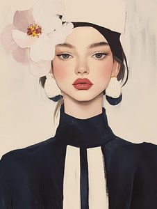 Modernes Porträt "Blumenmädchen"