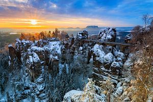 January morning at the Bastei by Daniela Beyer