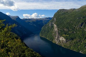 Uitzicht op de Geirangerfjord in Noorwegen van Anja B. Schäfer