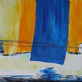 Flags blue yellow by Klaus Heidecker