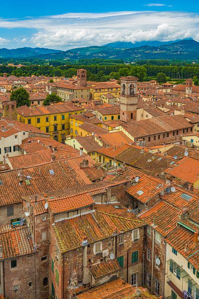 Lucca, Italië - Uitzicht vanaf Torre delle Ore - 2 van Tux Photography