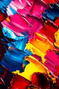 Kleurrijk acrylschilderij textuur van Poster Art Shop