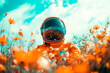 Astronaut in de sinaasappeltuin - dromerige omgeving van Poster Art Shop