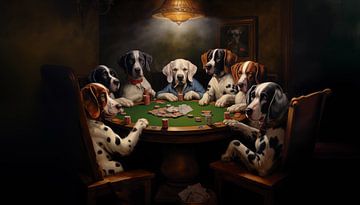 Pokerende honden panorama van TheXclusive Art